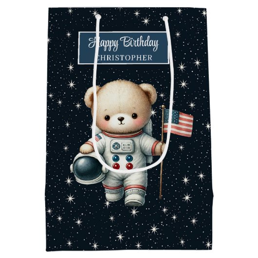 Sac cadeau de l'astronaute Teddy Bear pour garçon  (Dos)