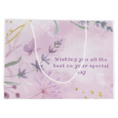 Sac cadeau de Lavande d'aquarelle rose (Dos)