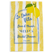 sac cadeau de mariage à rayures jaunes Dolce vita (Devant)