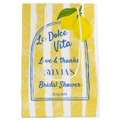 sac cadeau de mariage à rayures jaunes Dolce vita (Dos)