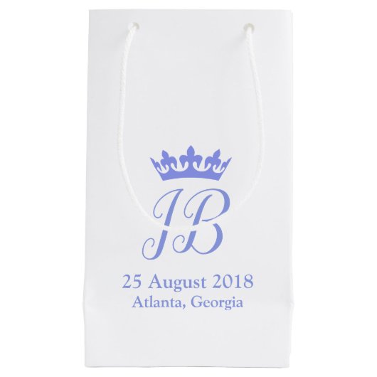 Sac cadeau de mariage royal inspiré Favor (Devant)