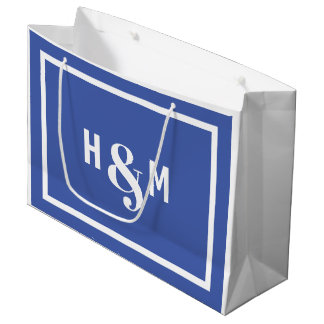 Sac cadeau de mariée et de chambre Ampersand bleu 