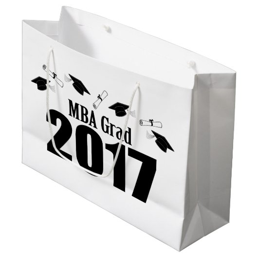 Sac cadeau de MBA Grad 2017 Graduation (Noir) (Devant Angle)