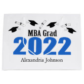 Sac cadeau de MBA Grad 2022 Graduation (Bleu) (Devant)