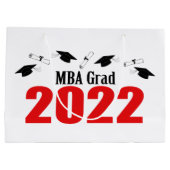 Sac cadeau de MBA Grad 2022 Graduation (Rouge) (Dos)