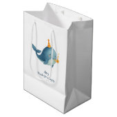 Sac cadeau de Merci Ahoy Whale | Anniversaire naut (Devant Angle)