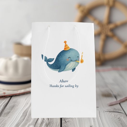 Sac cadeau de Merci Ahoy Whale | Anniversaire naut