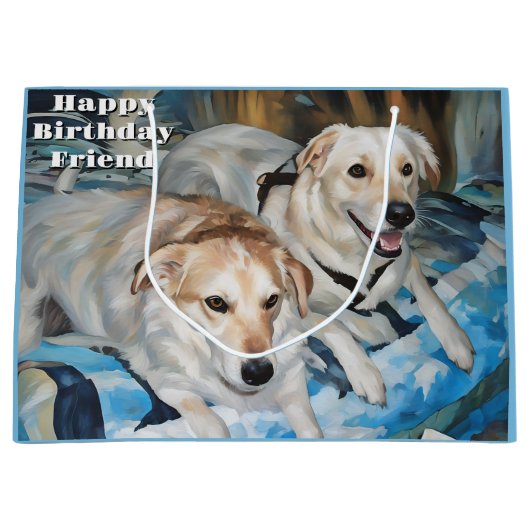 Sac cadeau de mignonne chiot amis (Devant)