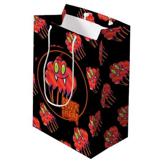 Sac cadeau de mignonne Halloween Orange Vampire Cu (Dos Angle)