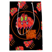 Sac cadeau de mignonne Halloween Orange Vampire Cu (Devant)