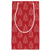 Sac cadeau de Noël Arrière - plan rouge foncé (Devant)