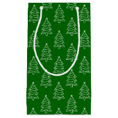 Sac cadeau de Noël Arrière - plan vert foncé (Devant)