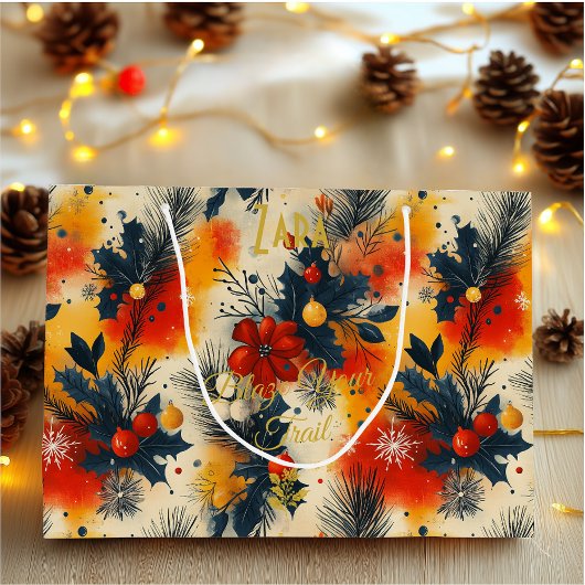 Sac cadeau de Noël aux tons chauds avec Festif Flo