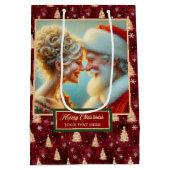 Sac cadeau de Noël avec aquarelle Santa Claus (Dos)