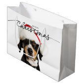 SAC CADEAU DE NOËL AVEC CHIEN BROWN (Devant Angle)