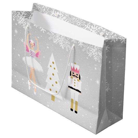 Sac cadeau de Noël Ballerina et Nutcracker (Devant Angle)