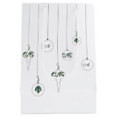 Sac cadeau de Noël Bauble Monogramme vert (Dos)