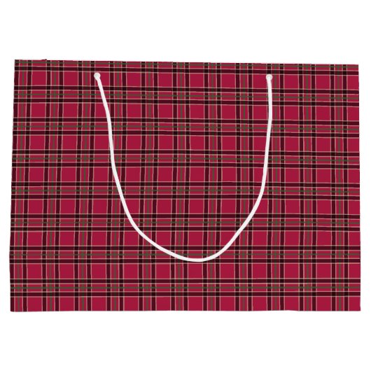 Sac cadeau de Noël blanc Bow Red Plaid (Dos)