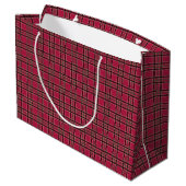 Sac cadeau de Noël blanc Bow Red Plaid (Dos Angle)