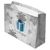 Sac cadeau de Noël bleu (Dos Angle)