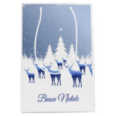 Sac cadeau de Noël Blue Deer Buon Natale (Devant)