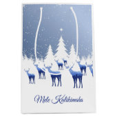 Sac cadeau de Noël Blue Deer Mele Kalikimaka (Devant)