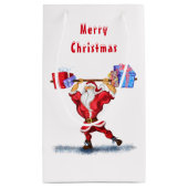 Sac cadeau de Noël Bodybuilder Père Noël avec cade (Dos)