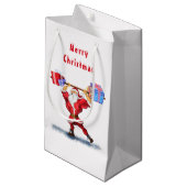 Sac cadeau de Noël Bodybuilder Père Noël avec cade (Devant Angle)