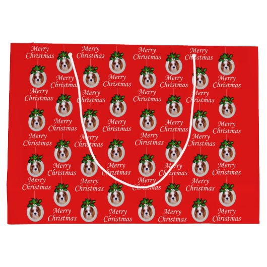 Sac cadeau de Noël Cavalier King Charles Merry (Dos)