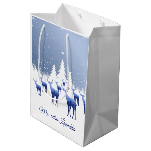 Sac Cadeau de Noël Cerf Bleu Mo'adim Lesimkha (Dos Angle)