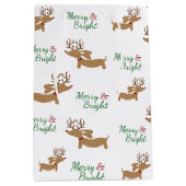 Sac cadeau de Noël Dachshund Reindeer Joyeux Doxie (Devant)