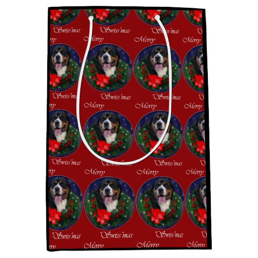 Sac cadeau de Noël de Chien de Noël de Grande Suis (Devant)