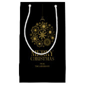 Sac cadeau de Noël de l'ornement de flocon d'or (Devant)
