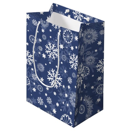 Sac cadeau de Noël de Noël de Fête Blue moderne (Devant Angle)