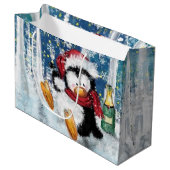 Sac cadeau de Noël de pingouin drôle (Devant Angle)