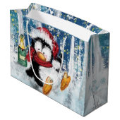 Sac cadeau de Noël de pingouin drôle (Dos Angle)