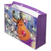 Sac cadeau de Noël de rennes heureux (Dos Angle)