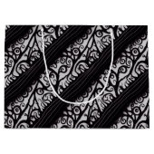 Sac cadeau de Noël éffrayant de goth noir et blanc (Devant)