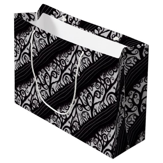 Sac cadeau de Noël éffrayant de goth noir et blanc (Devant Angle)
