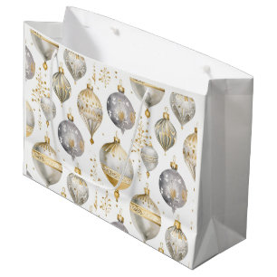 Sac cadeau de Noël en argent d'or blanc