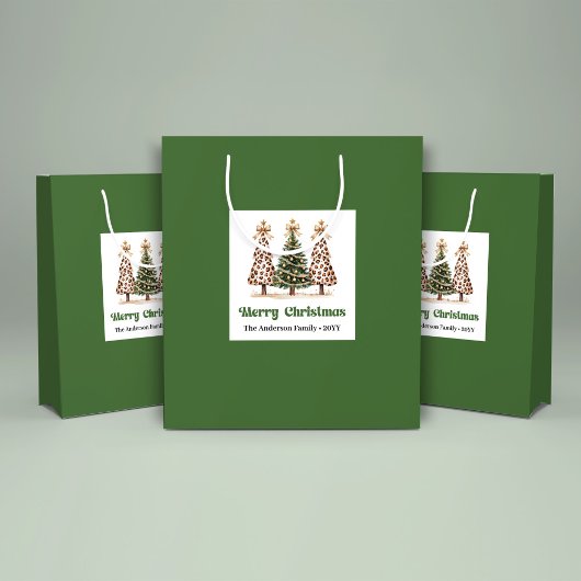 Sac Cadeau de Noël en forme d'Arbre Léopard Cozy a