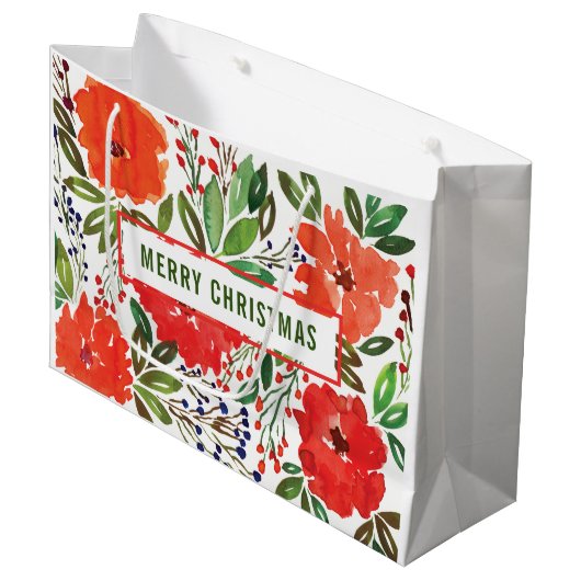 Sac cadeau de Noël et peint à la main (Devant Angle)