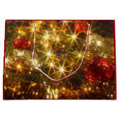 Sac cadeau de Noël étincelant Grand (Devant)