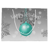 Sac cadeau de Noël fantaisie turquoise (Dos)