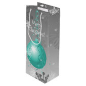 Sac cadeau de Noël fantaisie turquoise (Devant Angle)