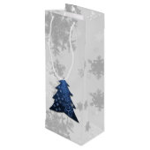 Sac cadeau de Noël Festif Bleu Arbre Vin (Dos Angle)