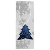 Sac cadeau de Noël Festif Bleu Arbre Vin (Dos)
