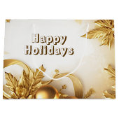 Sac cadeau de Noël Feuille d'or (Devant)