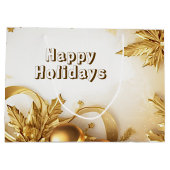 Sac cadeau de Noël Feuille d'or (Dos)