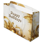 Sac cadeau de Noël Feuille d'or (Dos Angle)